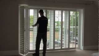 How track mounted window shutters are opened [upl. by Charley]