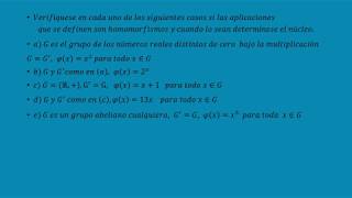 Homomorfismos de grupos ejercicios resueltosTeoría de grupos 08 [upl. by Auerbach]