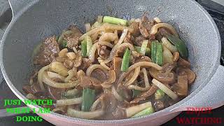 HOW TO MAKE STIR FRY BEEF MONGOLIAN AND WHITE BEEF KABSSA [upl. by Heim]