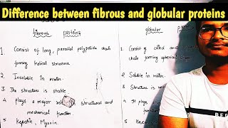 Difference between fibrous and globular proteins  Fibrous and globular protein difference [upl. by Norehc]