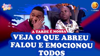 Igor Benza emocionase ao ouvir a História do menino Abreu  A tarde é nossa TV ZIMBO [upl. by Rockel940]