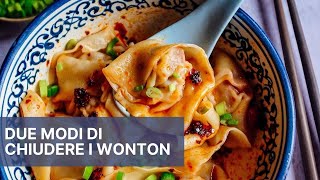 Come Chiudere I Wonton in Due Modi [upl. by Skilken126]