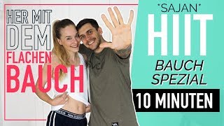 Bauchfett loswerden 10 Minuten HIIT Workout für einen flachen Bauch  SAJAN [upl. by Nipahc]