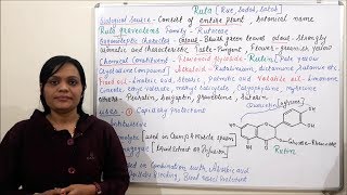 Flavonoid Containing Drug Part 01 Ruta Biological Source Description Chemical Const amp Uses [upl. by Eltsryk]