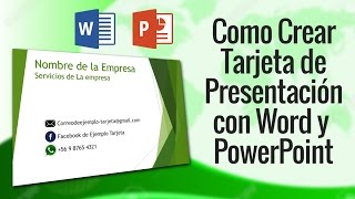 Como Hacer Tarjetas de Presentacion en 5 minutos con Power Point y Word 2013 [upl. by Damarra317]