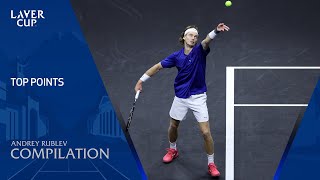 Andrey Rublev  Top Points  Laver Cup 2023 [upl. by Aleak]