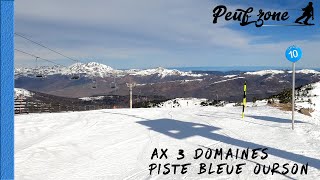 Ax 3 Domaines  Piste bleue Ourson station de ski Bonascre en Ariège [upl. by Avert]