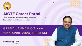 Grand Launch of AICTE Career Portal by AICTE Chairman [upl. by Enimrac]