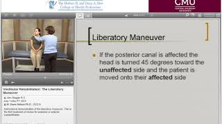 Vestibular Rehabilitation The Liberatory Maneuver [upl. by Eloken776]