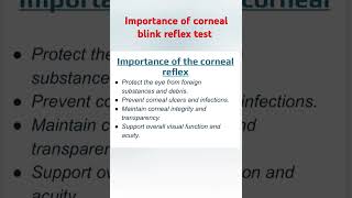 Importance of corneal blink reflex test corneal sensitivity test [upl. by Ezaria]