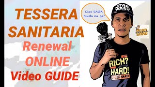 TESSERA SANITARIA ONLINE Renewal VIDEO GUIDE  CHAD Will GUIDE [upl. by Yvonner]