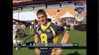 Former Cal QB Aaron Rodgers highlight from 2005 AllStar Football Challenge [upl. by Nidnal]