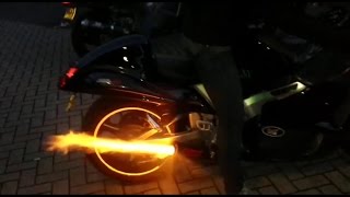 HAYABUSA full BROCKS EXHAUST SYSTEM Flame thrower [upl. by Johna]