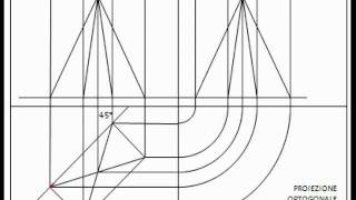 Proiezione ortogonale piramide ruotata di 45° rispetto LT [upl. by Gwenn]