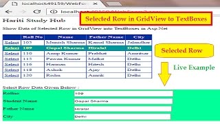 Display GridView Selected Row data in TextBox in AspNet  Hindi  Learn Aspnet [upl. by Coleen]