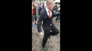 Guy looks out of place wearing a suit to a festival until the beat drops  CONTENTbible [upl. by Pelag602]