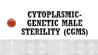 Cytoplasmic Genetic Male Sterility CGMS in Plants [upl. by Lenni]