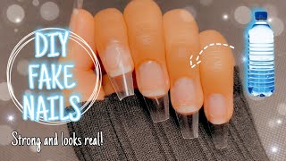 DIY How to make Fake Nails from Plastic Bottles  at home  Fake Nails out of Bottles at home [upl. by Yrakcaz]