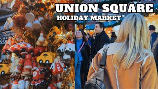 NYC Holiday Walk 2023 Union Square Market Peak Christmas Season 4K [upl. by Posner268]