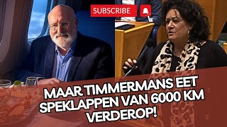 Caroline is linkse klimaatidioterie SPUUGZAT Timmermans eet speklappen van 6000km verder [upl. by Ynohtnaluap]