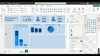 Tutorial Membuat Dashboard di Power BI HR Performance Dashboard  Part 3 powerbi dashboard [upl. by Bald]