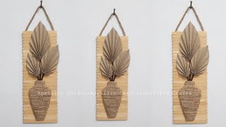 Diy hiasan dinding daun palem kering dari kertas nasi Diy wall decor vintage [upl. by Kamp43]