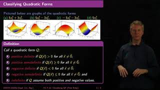 Classifying Quadratic Forms  Linear Algebra  F10 [upl. by Augustus]