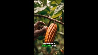 How to Harvest a Cacao Pod 🍫🌱 [upl. by Nnylram]