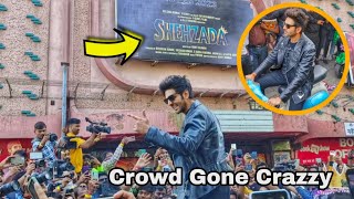 Shehzada Official Trailer Launch  Kartik Aaryan Grand Entry At Gaiety Galaxy Theatre [upl. by Ednalrim]