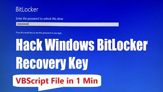 UNLOCK BitLocker in Windows Via VBScript File  QUICK and EASY in 1 Minute [upl. by Terti]