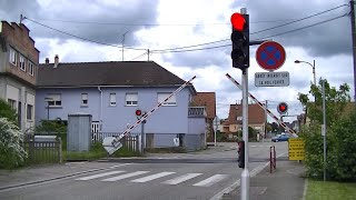 Spoorwegovergang Mertzwiller F  Railroad crossing  Passage à niveau [upl. by Iasi262]