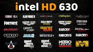 Intel HD Graphics 630  30 Games Tested in 2023  HD 630 Gaming [upl. by Ocicnarf]