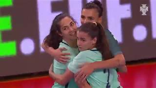 SNA Futsal Fem Portugal goleia Sérvia 110 no fecho do apuramento para o Europeu [upl. by Arymas]