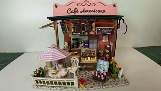 DIY Diorama miniature Cafe Americano Crafts amp Co Magasin Action [upl. by Eladroc558]