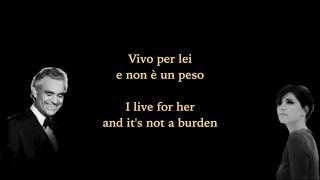 Andrea Bocelli Vivo per lei ft Giorgia lyrics amp translate [upl. by Ardnasyl]