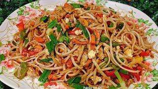 Chicken Hakka Noodles Restaurant Style🍜🍜। How To Make Chicken Hakka Noodles 🍜🍜 [upl. by Learrsi58]