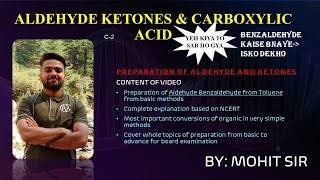 PREPARATION OF BENZALDEHYDE FROM TOLUENE sabse aasan tarika aldehydes ketones carboxylicacid [upl. by Aiyotal]