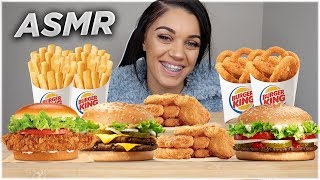 ASMR Burger King FEAST Whopper Chicken Nuggets Onion Rings NO TALKING [upl. by Barolet]