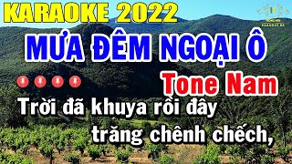 Mưa Đêm Ngoại Ô Karaoke Tone Nam Nhạc Sống 2022  Trọng Hiếu [upl. by Nasas254]