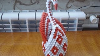 How to make a 3D origami Diamond Pattern Swan [upl. by Hyland563]