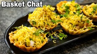 Basket Chaat  Corn baket Chaat  Corn Canapes recipe [upl. by Hbaruas]