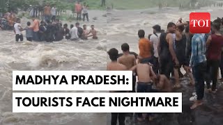 Escape from Danger Over 50 Tourists Rescued from Madhya Pradeshs Mahadev Waterfall [upl. by Haida710]