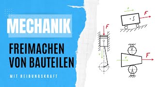 Mechanik Freimachen von Bauteilen mit Reibungskraft  Technische Mechanik Nachhilfe [upl. by Kcirrad]