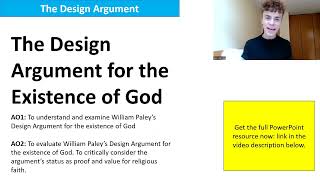 DESIGN ARGUMENT A LEVEL RELIGIOUS STUDIES AQA [upl. by Hazel]