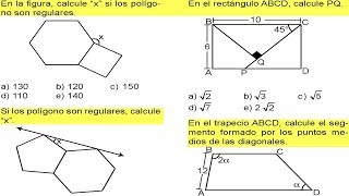 Matemáticas Polígonos  Cuadriláteros trapecios rombos Paralelogramos Ejercicios resueltos [upl. by Yecniuq]