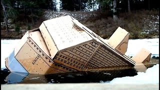 Cardboard Ship sinking in real time Stern angle view [upl. by Ahseinar]