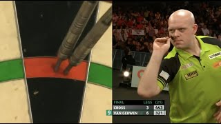 NINEDARTER FOR VAN GERWEN Michael van Gerwen strikes perfection at the Players Championship Finals [upl. by Koeninger]