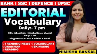 27 May 2024 The Hindu editorial vocabulary by Nimisha mam  English  vocabulary  Nimisha Bansal [upl. by Seyah]