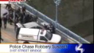 Pittsburgh Police Corner Suspect On Bridge After Wild Chase [upl. by Ahsemik]