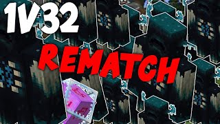 32 WARDENS VS CRYSTAL PVP REMATCH Minecraft 119 Shorts [upl. by Annirac]